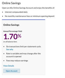 Online Savings Account Ally Bank